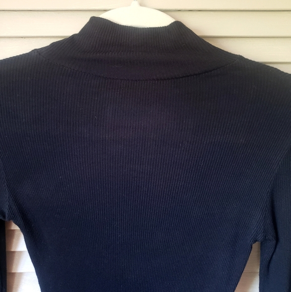 🌱 Frankie B Turtleneck Mini Dress Black and Turquoise Size Small - Picture 7 of 9